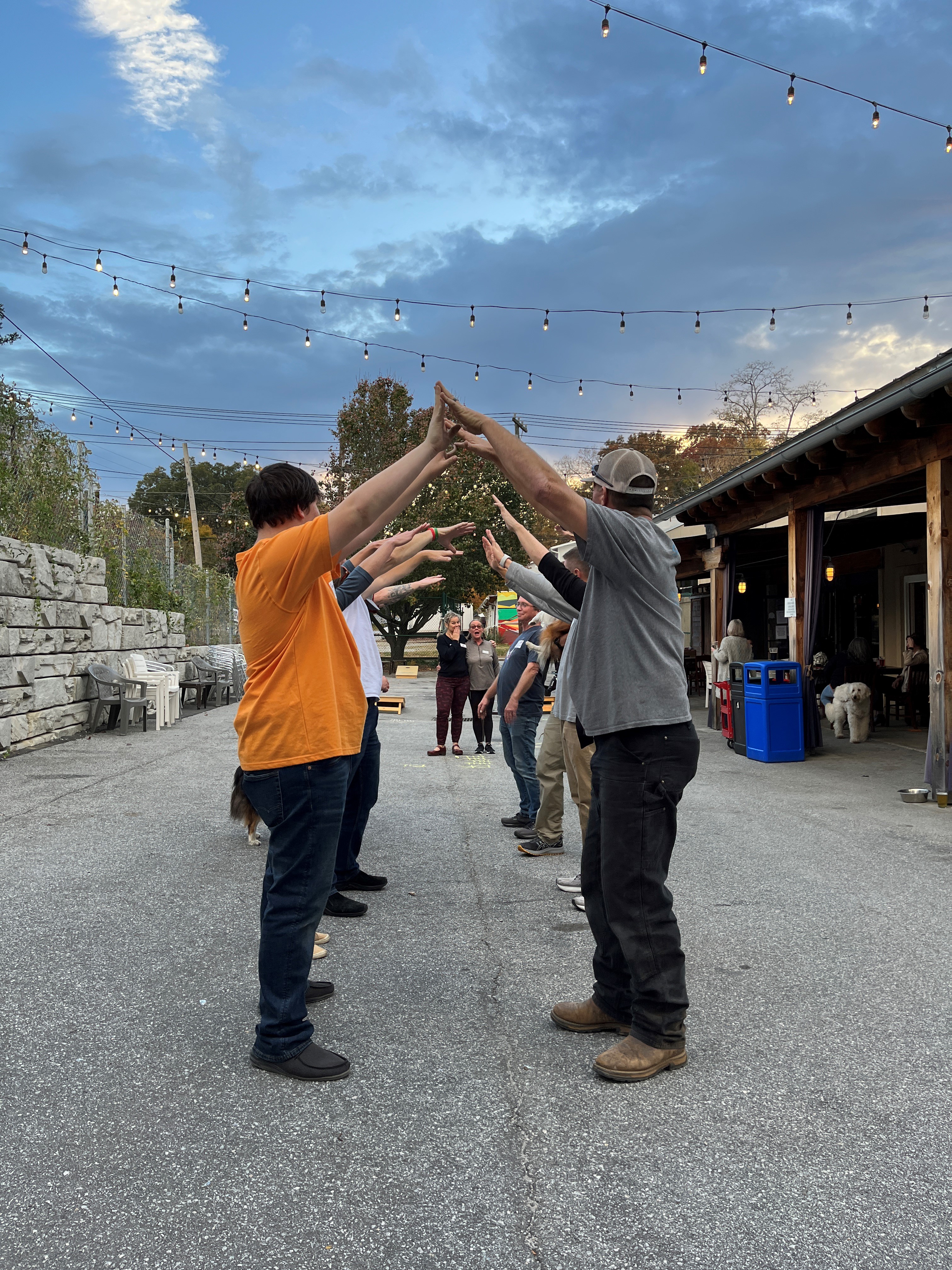 cornhole winners walk