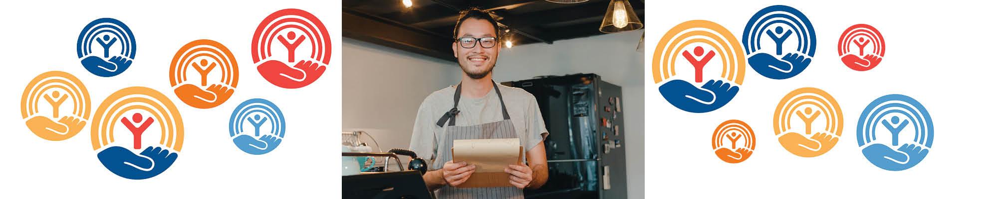 Young worker smiles